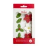 Decorazione In Zucchero Stella Di Natale E Agrifoglio 7 Pezzi