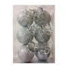 Box 6 Palline Di Natale 8 Cm Argento Glitter Con Fiocco