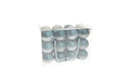 Box 24 Palline Di Natale 6 Cm Perlato/Glitter Argento