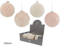 Palla Di Natale In Vetro 10 Cm Rosa