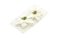 Stella Natale Bianco E Panna Con Clip 2 Pezzi