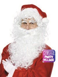 Set Adulto Babbo Natale Lusso Barba E Cappello