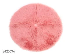 Copri Base Albero Di Natale Con Pelo Sintetico Rosa 120 Cm