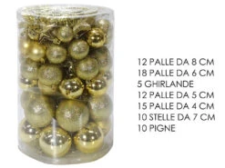 Set 82 Decorazioni Per Albero Di Natale Oro