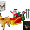 Slitta Di Babbo Natale E Pinguino Gonfiabile 270 Cm