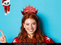 Cerchietto Corona Rossa Con Scritto Buon Natale