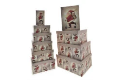 Scatola Rettangolare Babbo Natale Con Monopattino 29x21,5x13,5 Cm