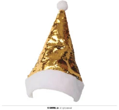 Cappello Di Babbo Natale Con Paillettes Oro E Argento